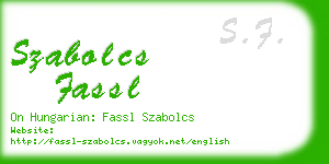 szabolcs fassl business card